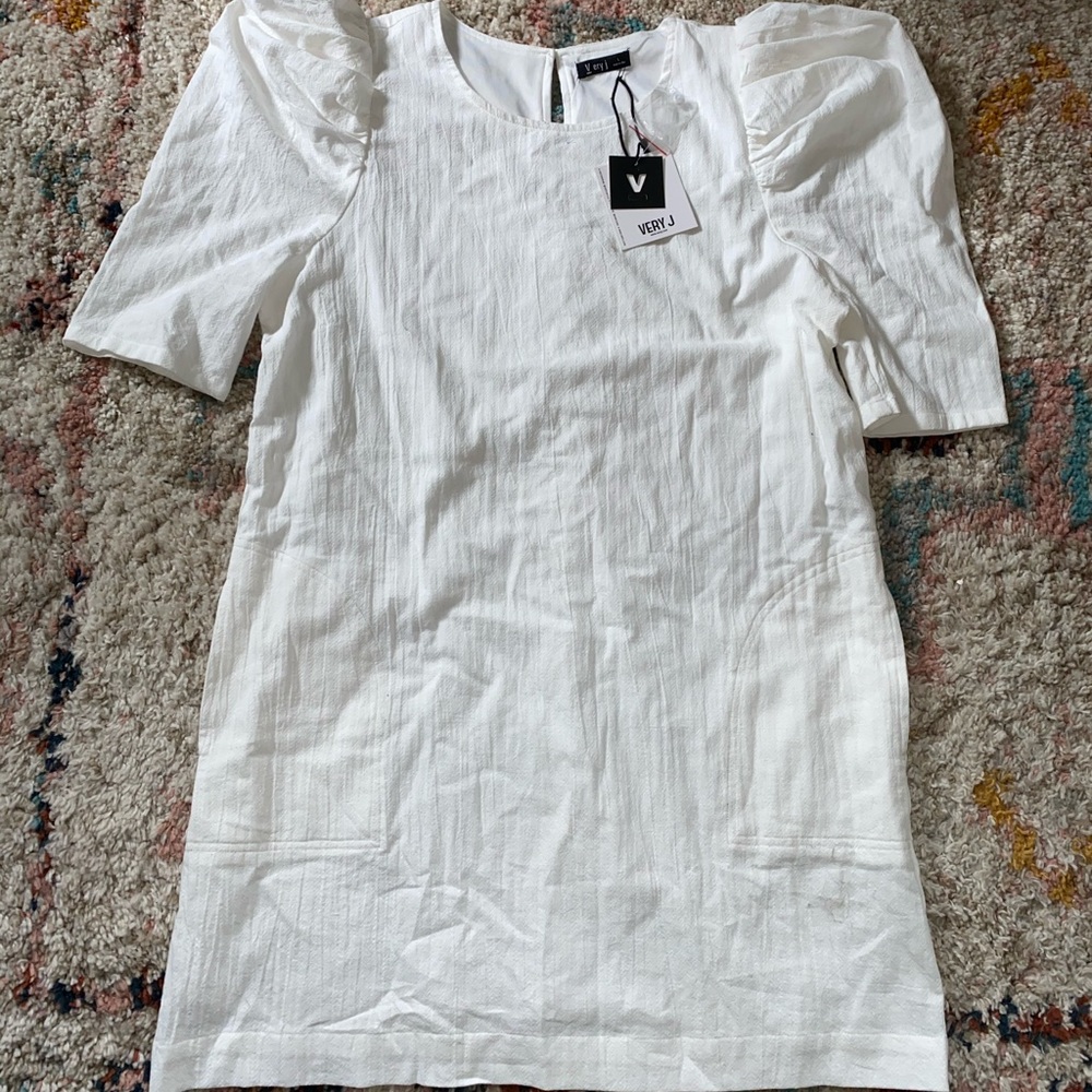 White Dress with Puffy Sleeves